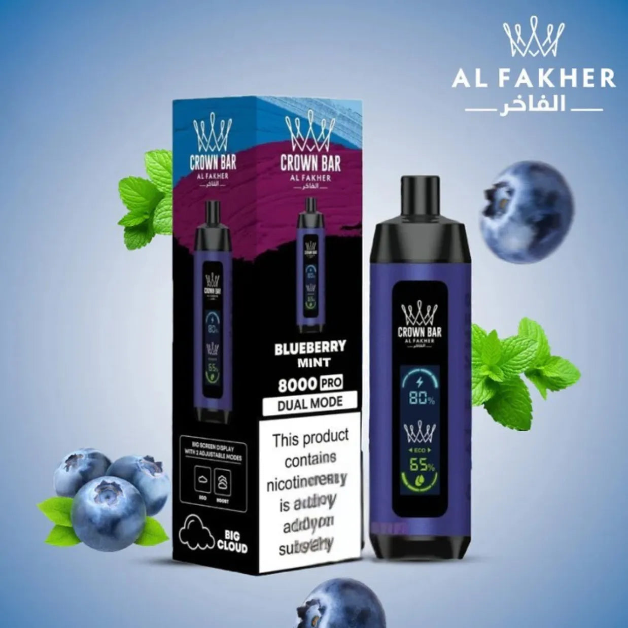 Crown Bar Al Fakher Pro 8000 Puffs Disposable Vape Dual Mode in Dubai