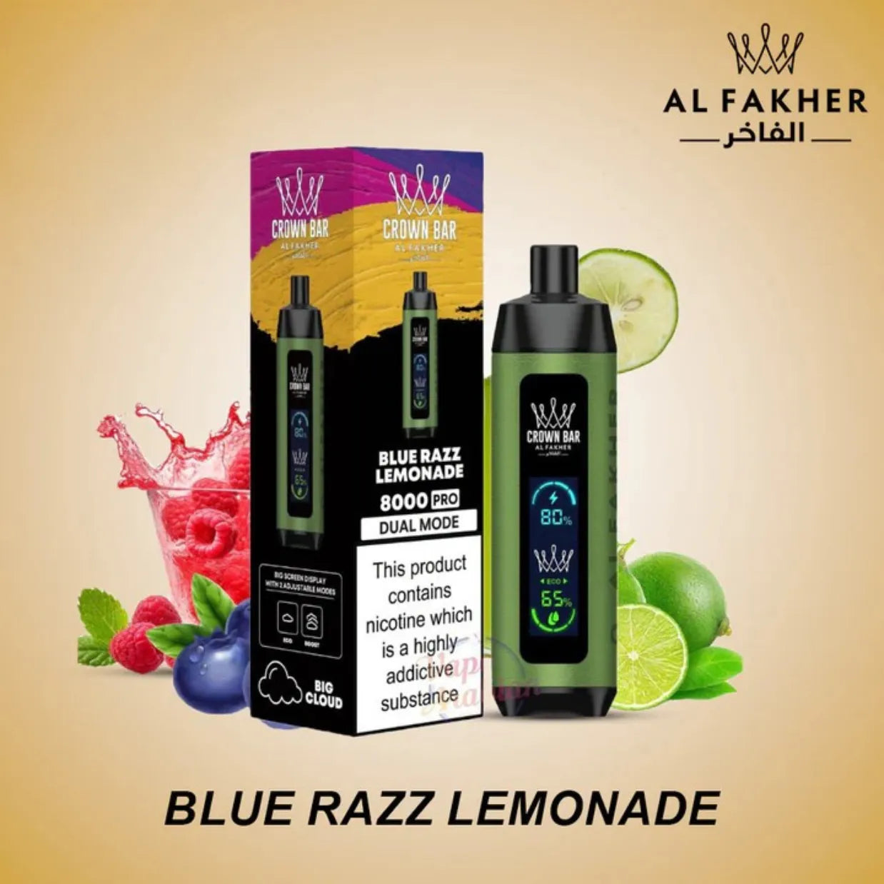 Crown Bar Al Fakher Pro 8000 Puffs Disposable Vape Dual Mode in Dubai