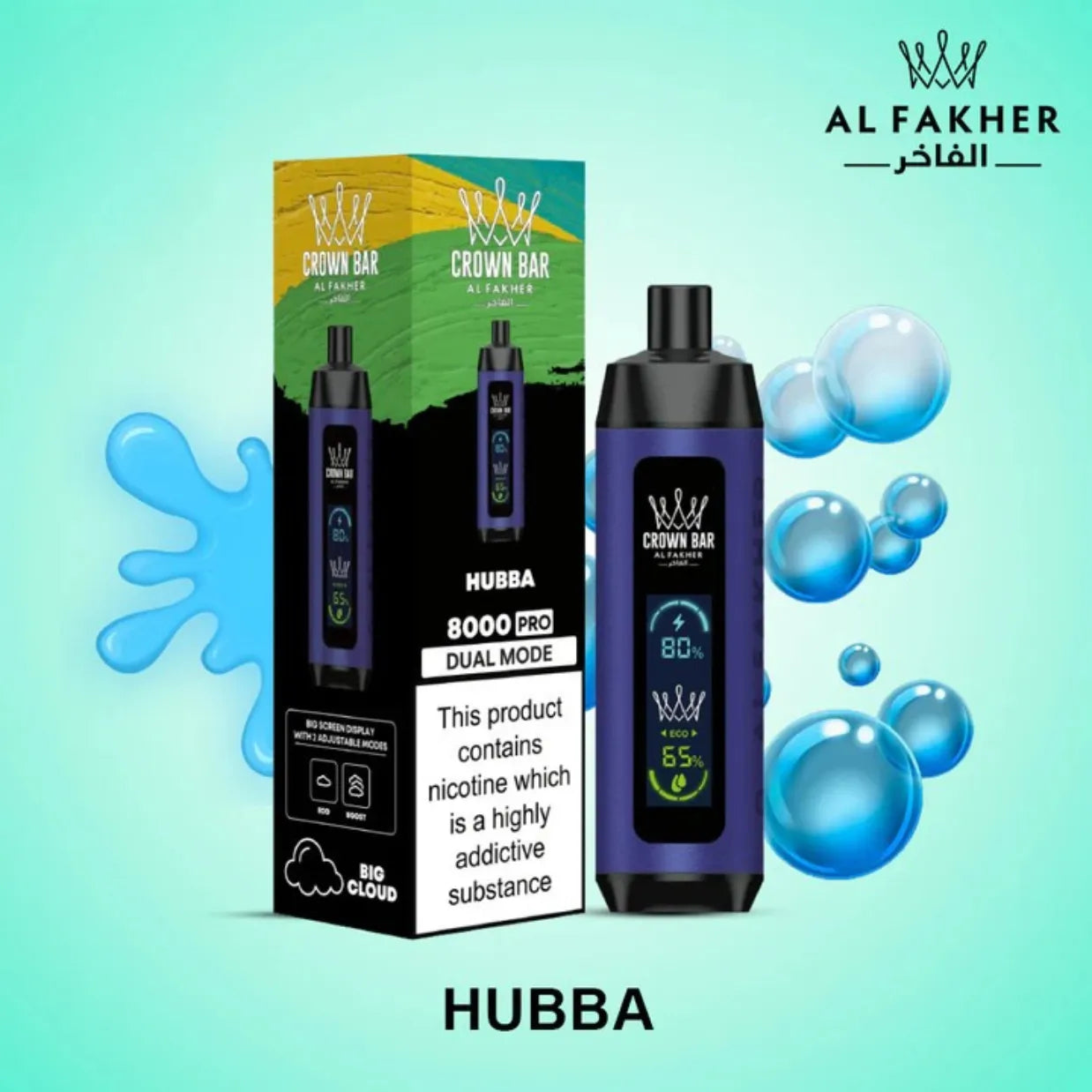 Crown Bar Al Fakher Pro 8000 Puffs Disposable Vape Dual Mode in Dubai