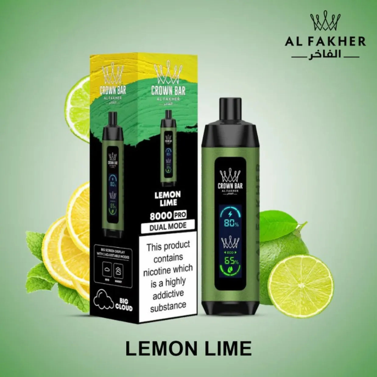 Crown Bar Al Fakher Pro 8000 Puffs Disposable Vape Dual Mode in Dubai