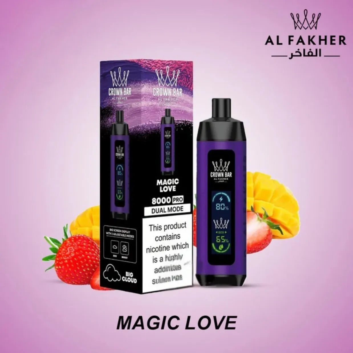 Crown Bar Al Fakher Pro 8000 Puffs Disposable Vape Dual Mode in Dubai