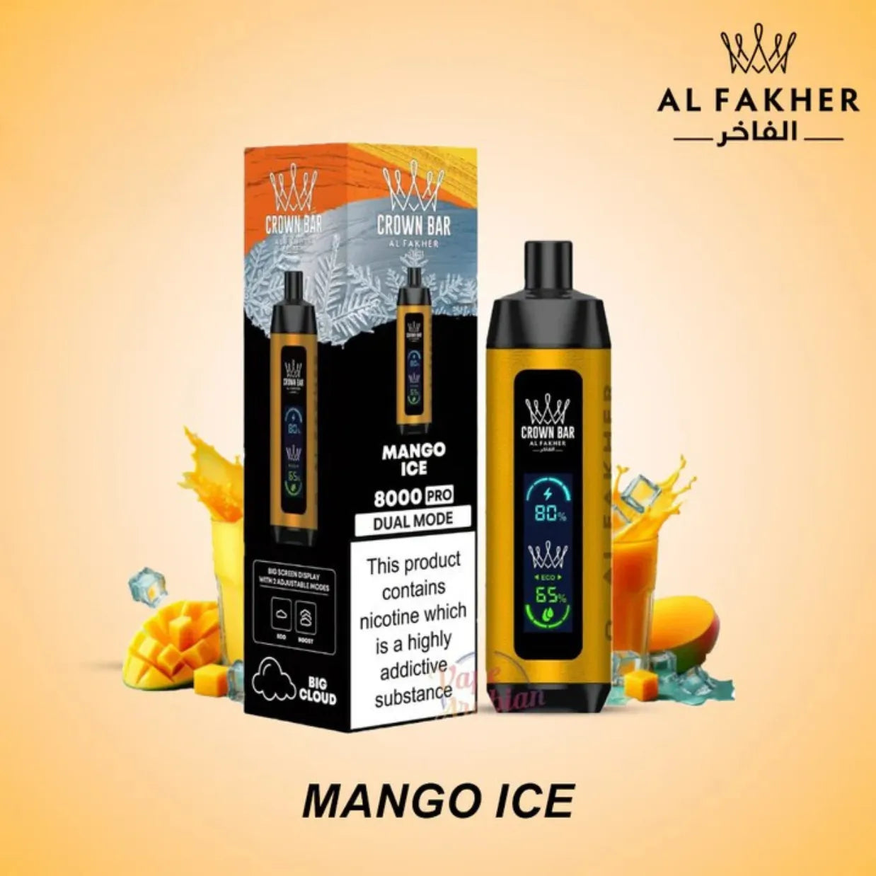 Crown Bar Al Fakher Pro 8000 Puffs Disposable Vape Dual Mode in Dubai