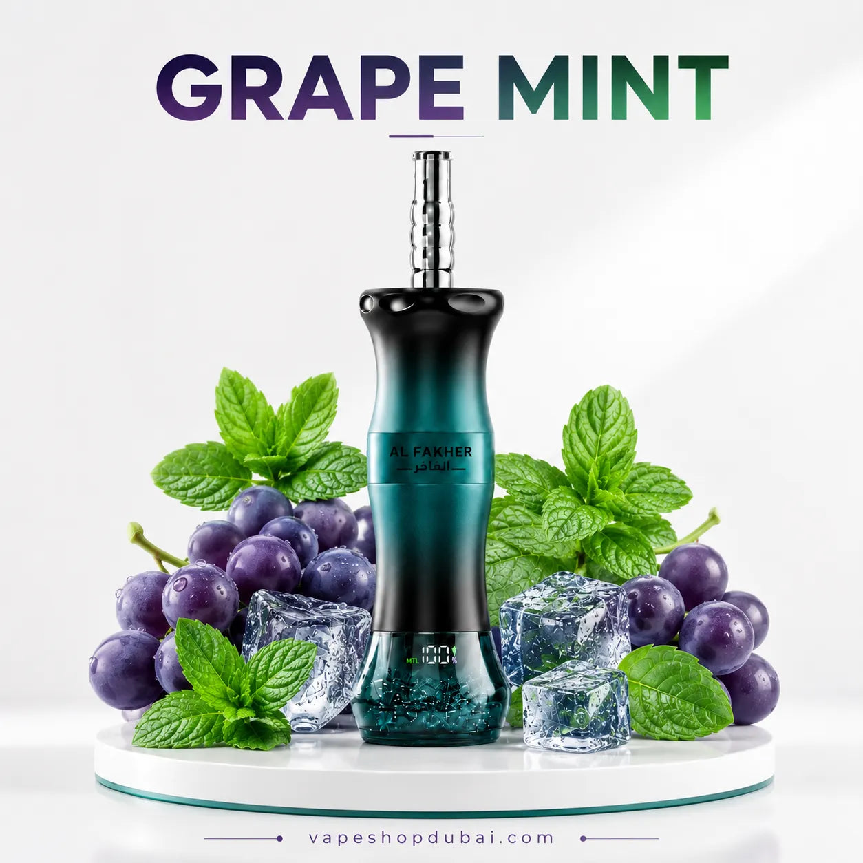 Al Fakher Crown Bar E Hose X 60000 Puffs Hookah Disposable Vape grape mint
