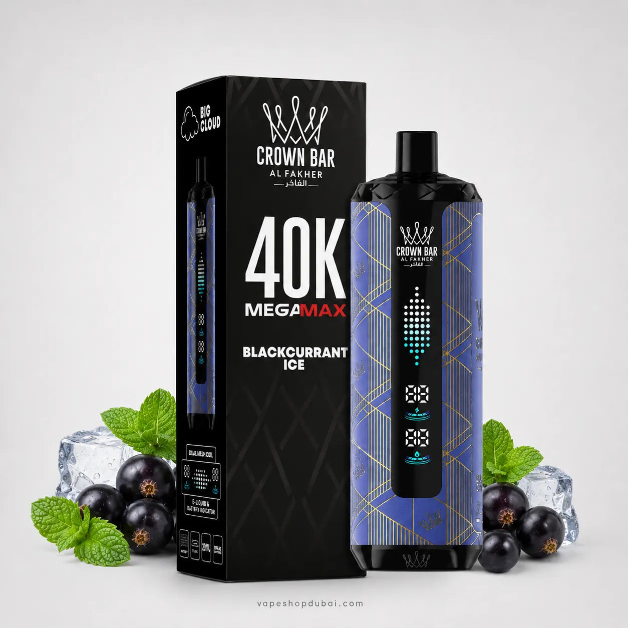 Crown Bar Al Fakher Mega Max 40000 Puffs blackcurrent ice