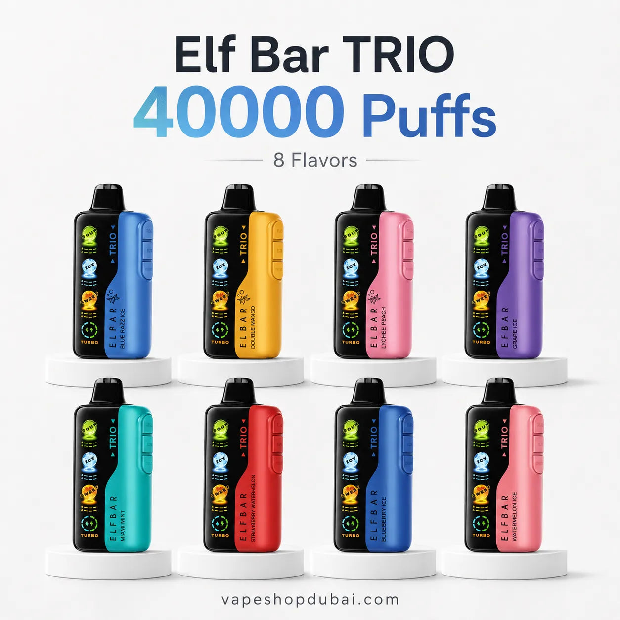 Eight Elf Bar TRIO disposable vape 