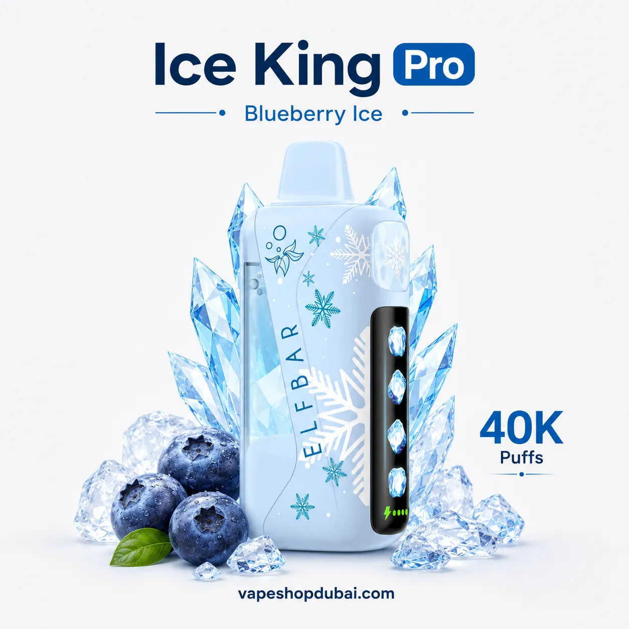 Elfbar Ice King Pro blueberry ice disposable vape device