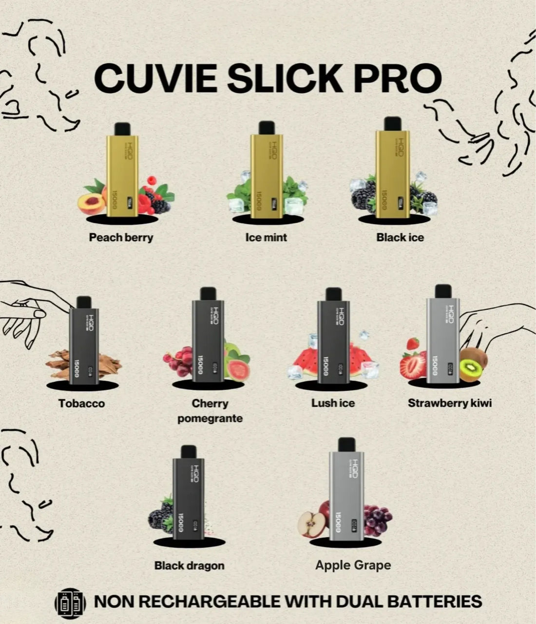 HQD Cuvie Slick Pro 15000 Puffs