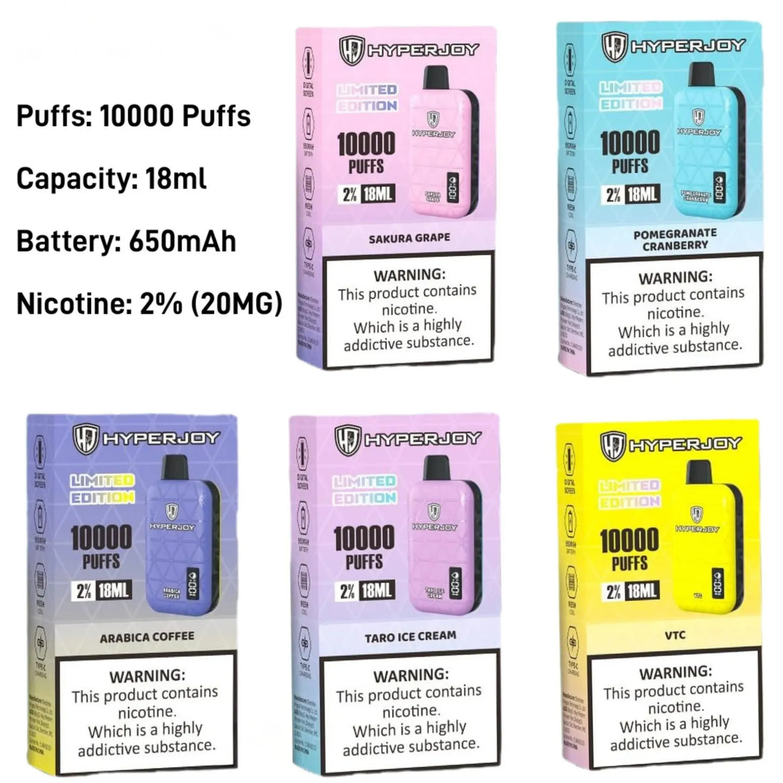 HYPERJOY Limited Edition 10000 Puffs Disposable Vape