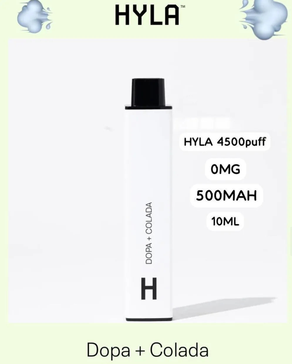 Hyla Dopa 4500 Puffs 0% Nicotine Disposable Vape in Dubai