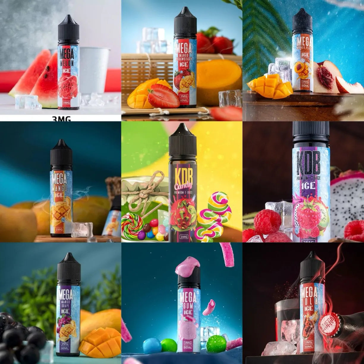 MEGA 60ML VAPE E-LIQUID 3MG JUICE IN DUBAI