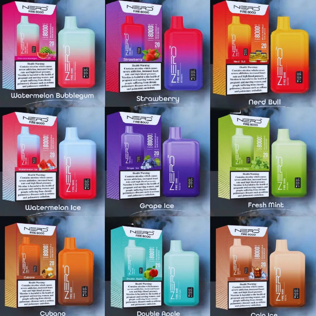 Nerd Fire 8000 Puffs Disposable Vape 2% Nicotine in UAE
