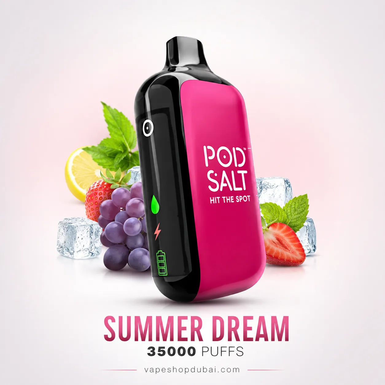 Pod Salt disposable vape device vibrant pink SUMMER DREAM 35000 PUFFS