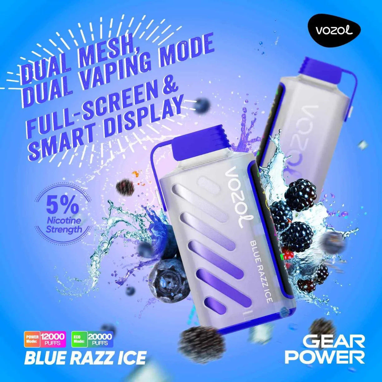 Vozol Gear Power 20000 Puffs Dual Mode Disposable Vape in UAE