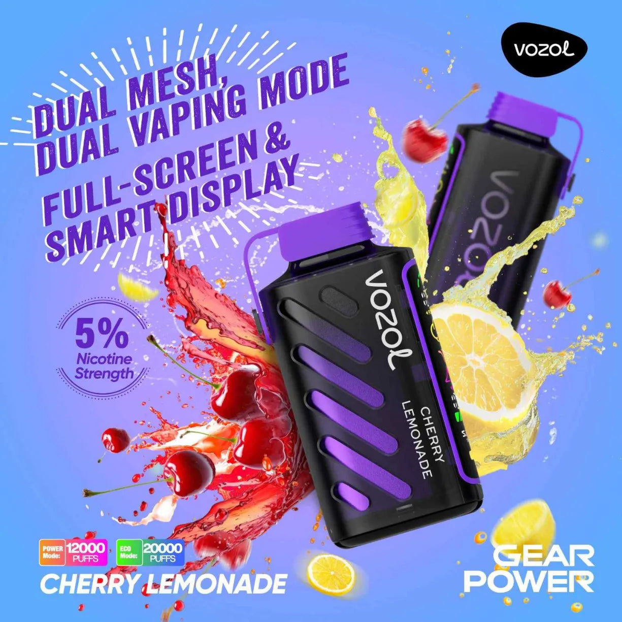 Vozol Gear Power 20000 Puffs Dual Mode Disposable Vape in UAE