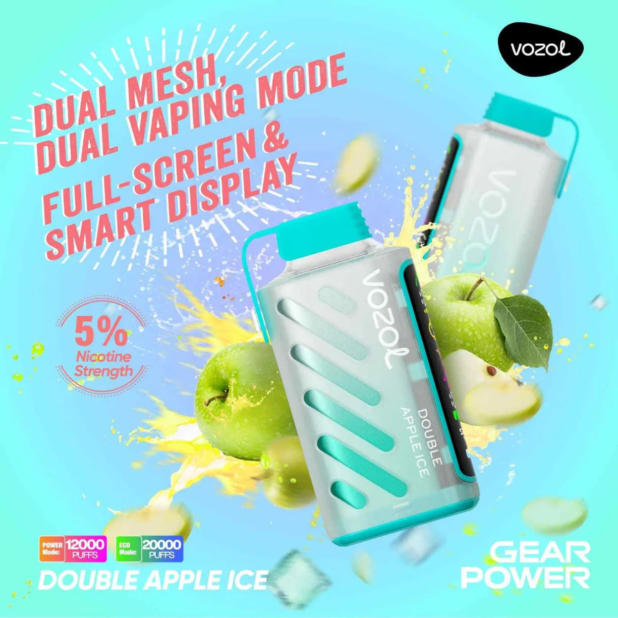 Vozol Gear Power 20000 Puffs Dual Mode Disposable Vape in UAE