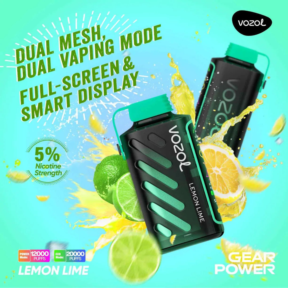 Vozol Gear Power 20000 Puffs Dual Mode Disposable Vape in UAE