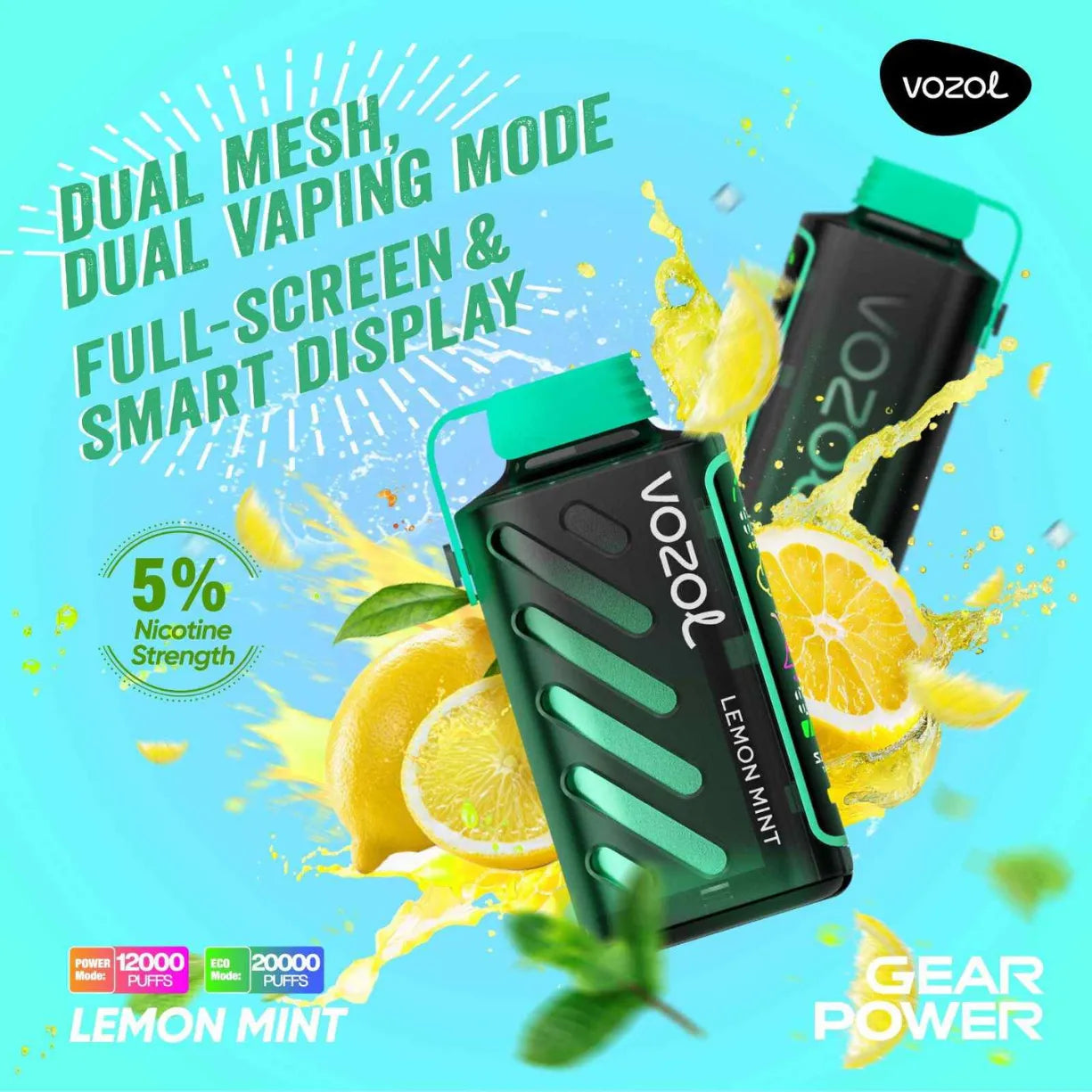 Vozol Gear Power 20000 Puffs Dual Mode Disposable Vape in UAE