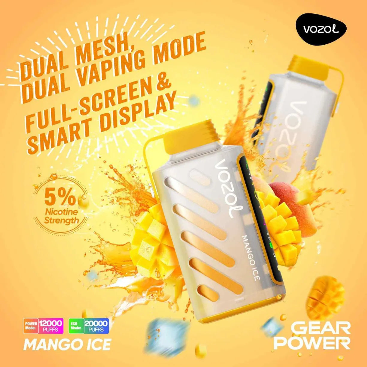 Vozol Gear Power 20000 Puffs Dual Mode Disposable Vape in UAE