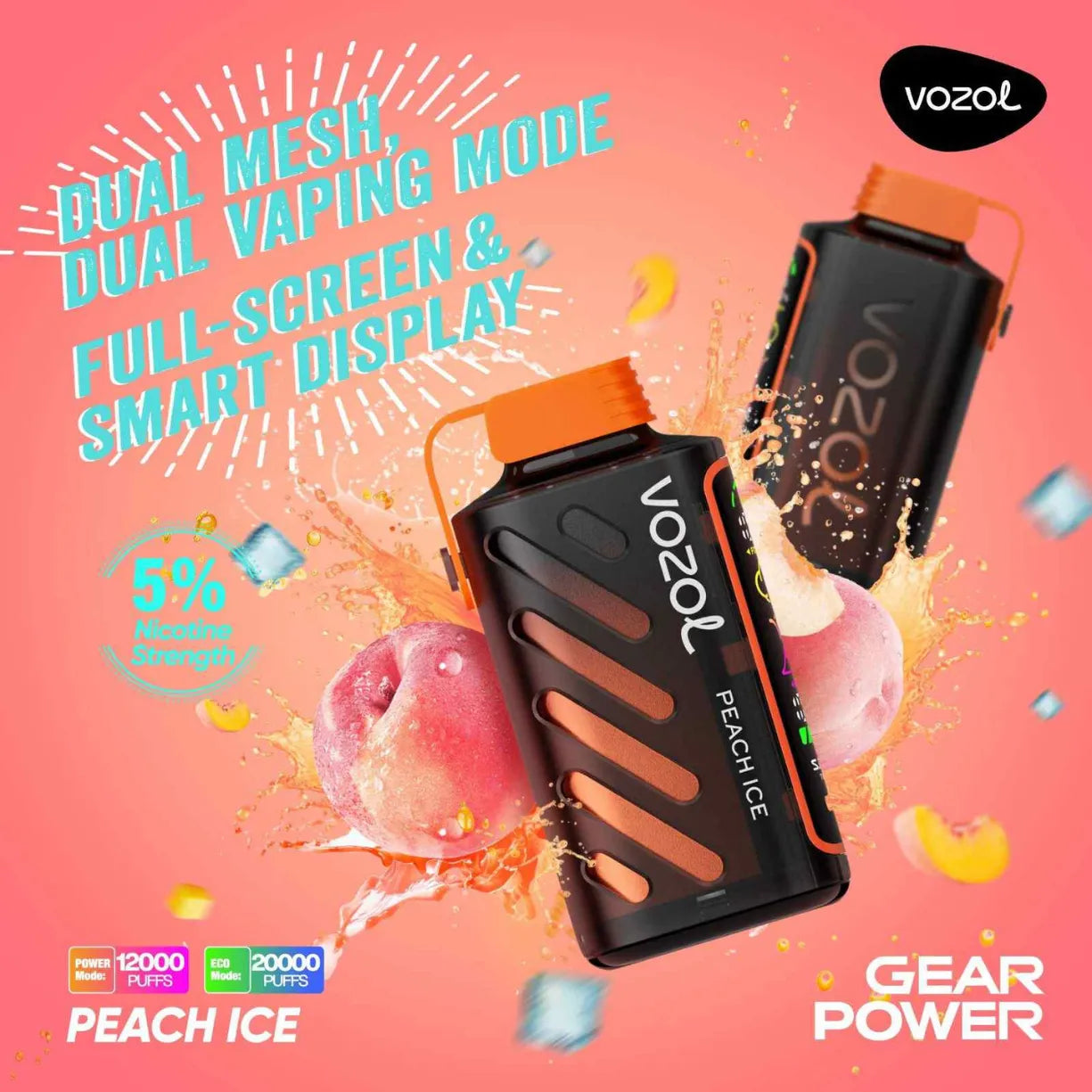 Vozol Gear Power 20000 Puffs Dual Mode Disposable Vape in UAE