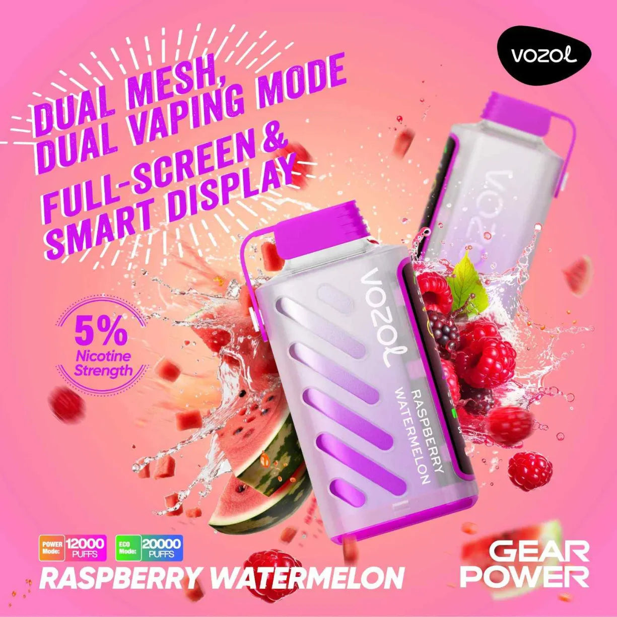 Vozol Gear Power 20000 Puffs Dual Mode Disposable Vape in UAE