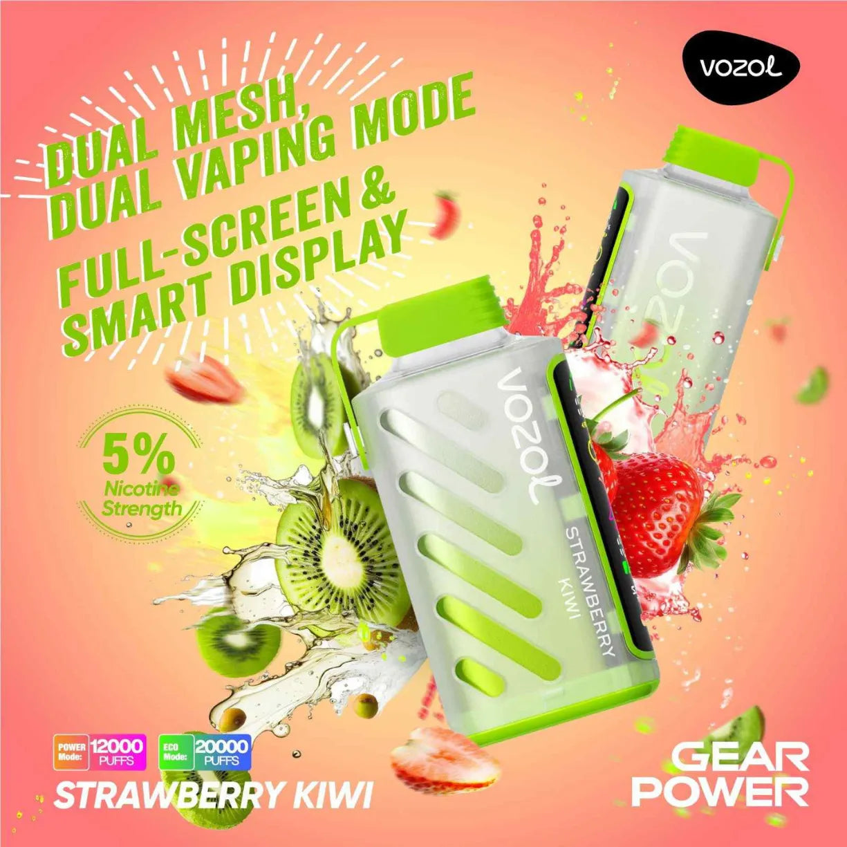 Vozol Gear Power 20000 Puffs Dual Mode Disposable Vape in UAE