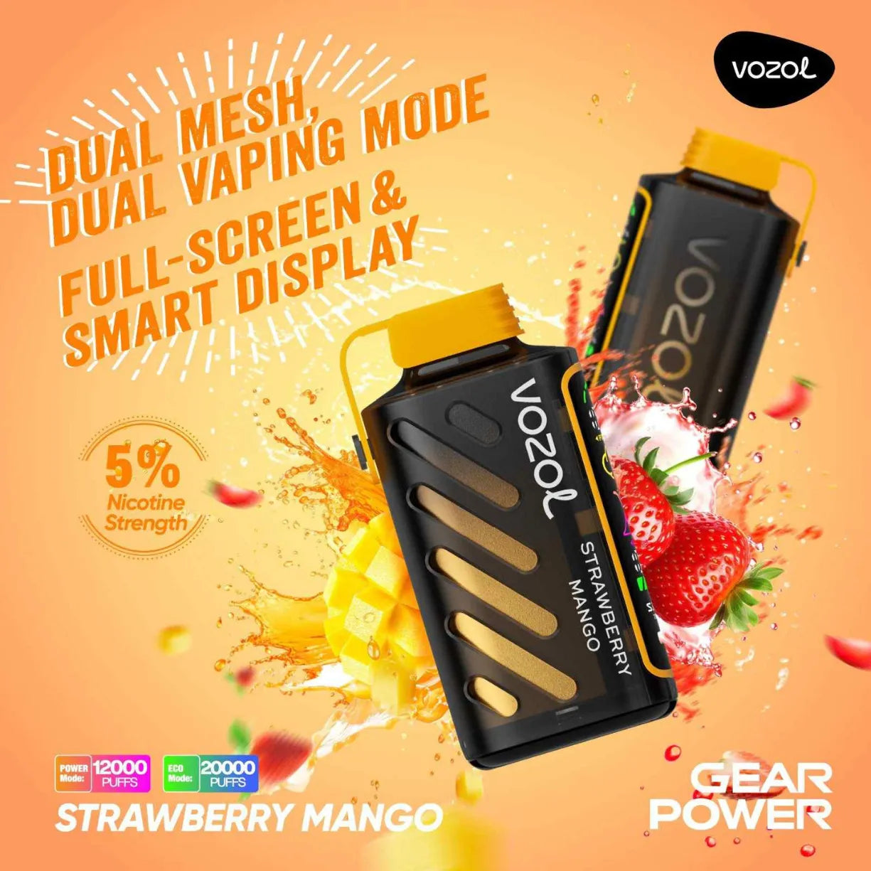 Vozol Gear Power 20000 Puffs Dual Mode Disposable Vape in UAE