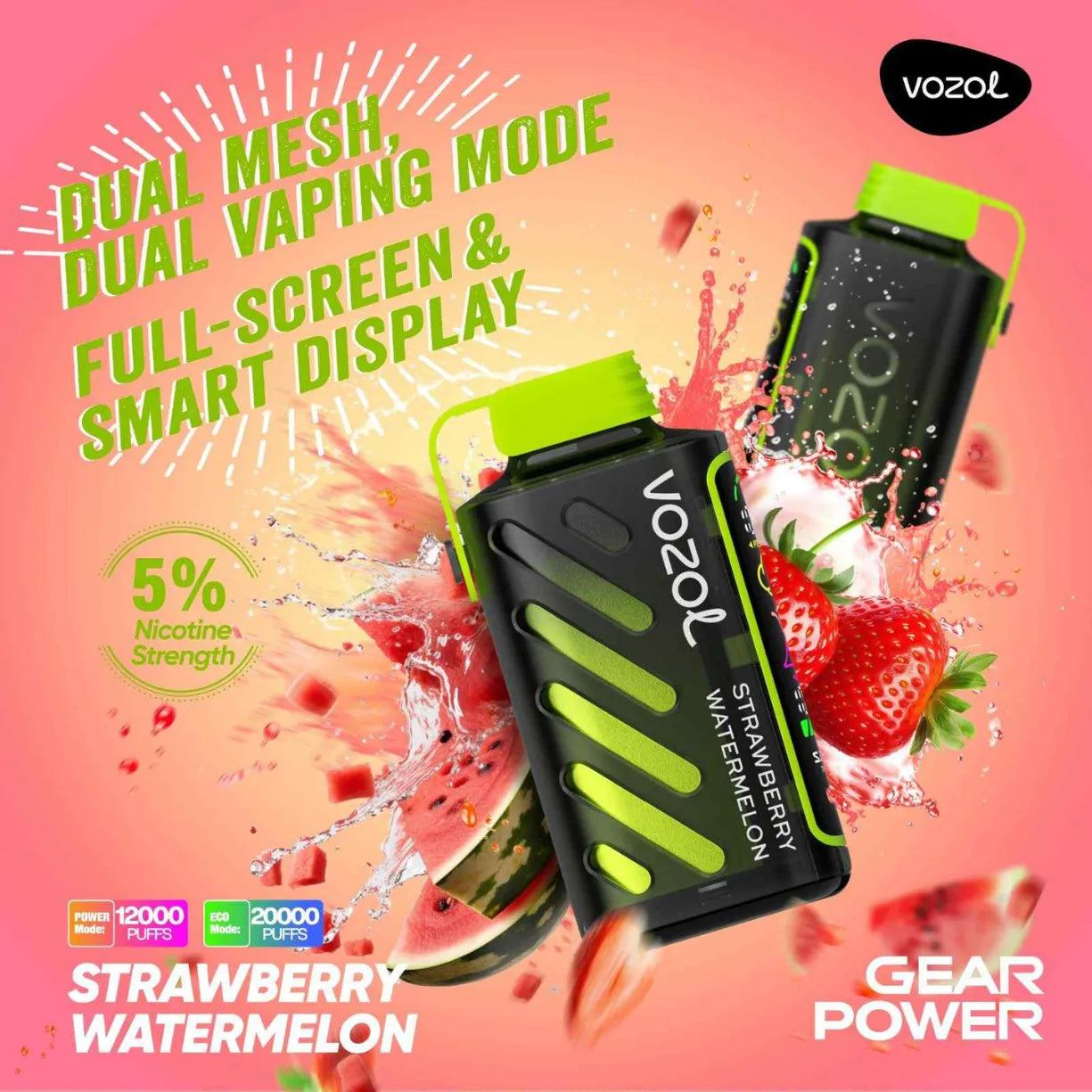Vozol Gear Power 20000 Puffs Dual Mode Disposable Vape in UAE