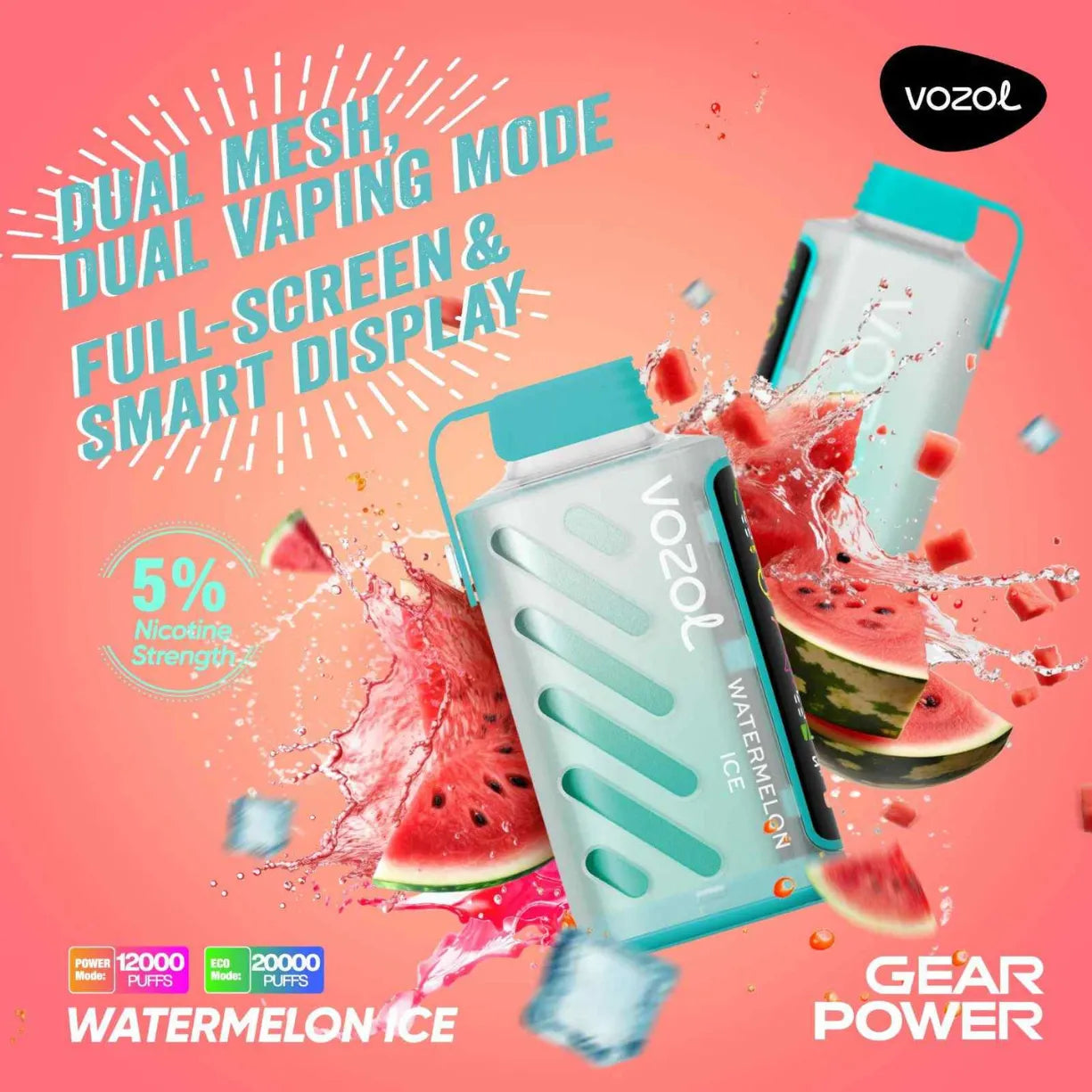Vozol Gear Power 20000 Puffs Dual Mode Disposable Vape in UAE