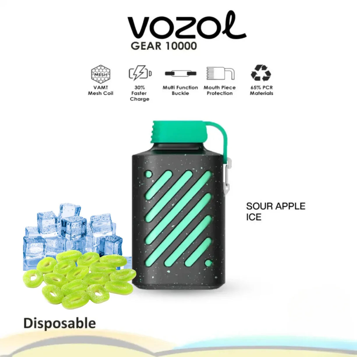 Vozol Gear 10000 Puffs 50mg Disposable Vape in Dubai