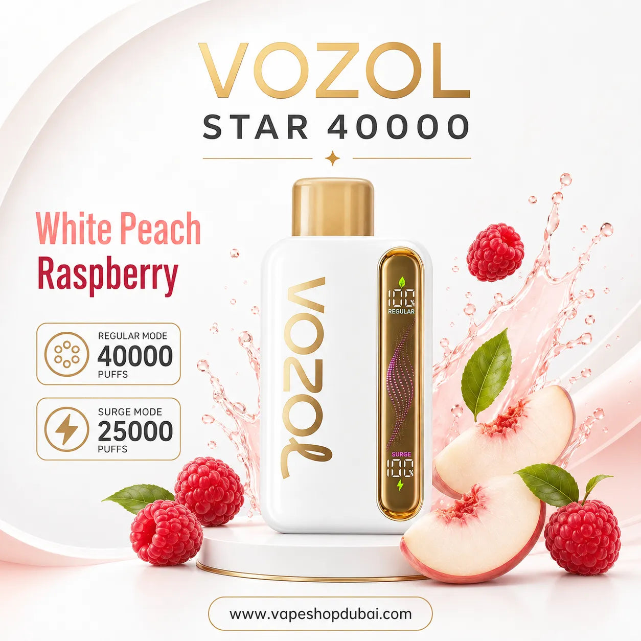 vozol star white peach raspberry 