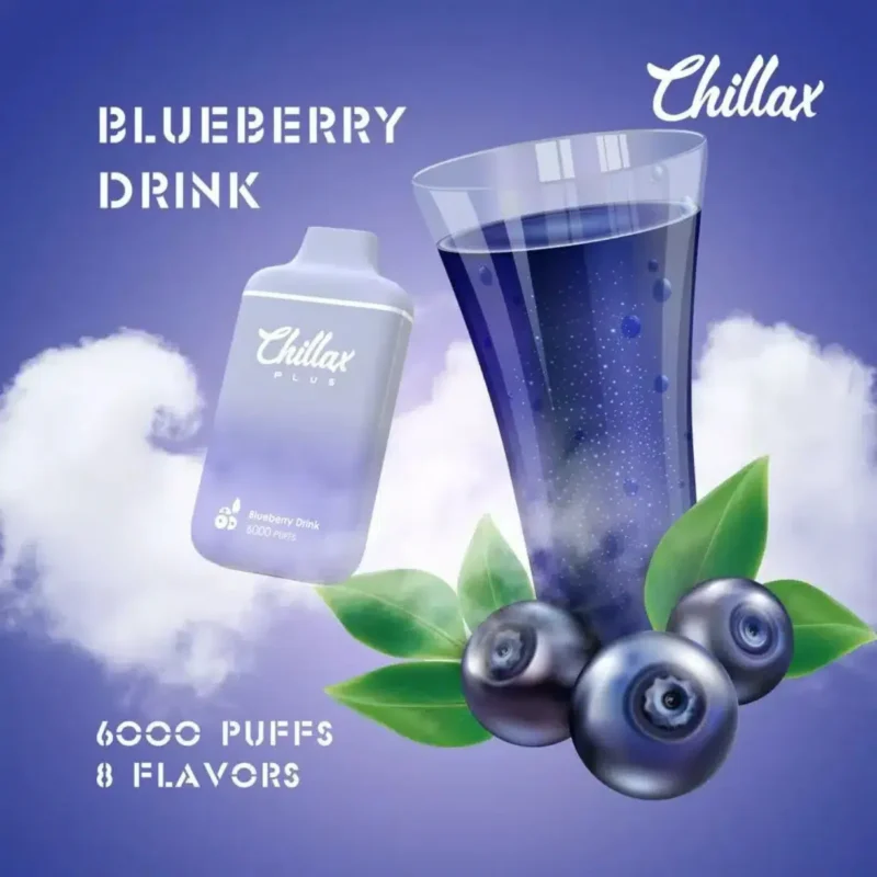 CHILLAX PLUS 6000 PUFFS Rechargeable Vape- Blueberry Drink
