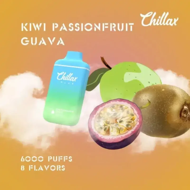 CHILLAX PLUS 6000 PUFFS Rechargeable Vape- Kiwi Passion Fruit Guava