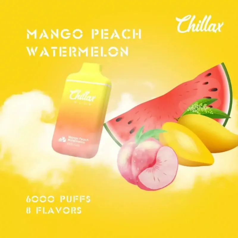 CHILLAX PLUS 6000 PUFFS Rechargeable Vape- Mango Peach Watermelon