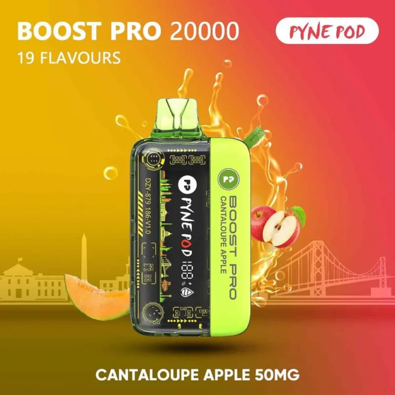 Cantaloupe Apple - Pyne pod Boost Pro 20000 Puffs 50MG Disposable Vape in Dubai, UAE