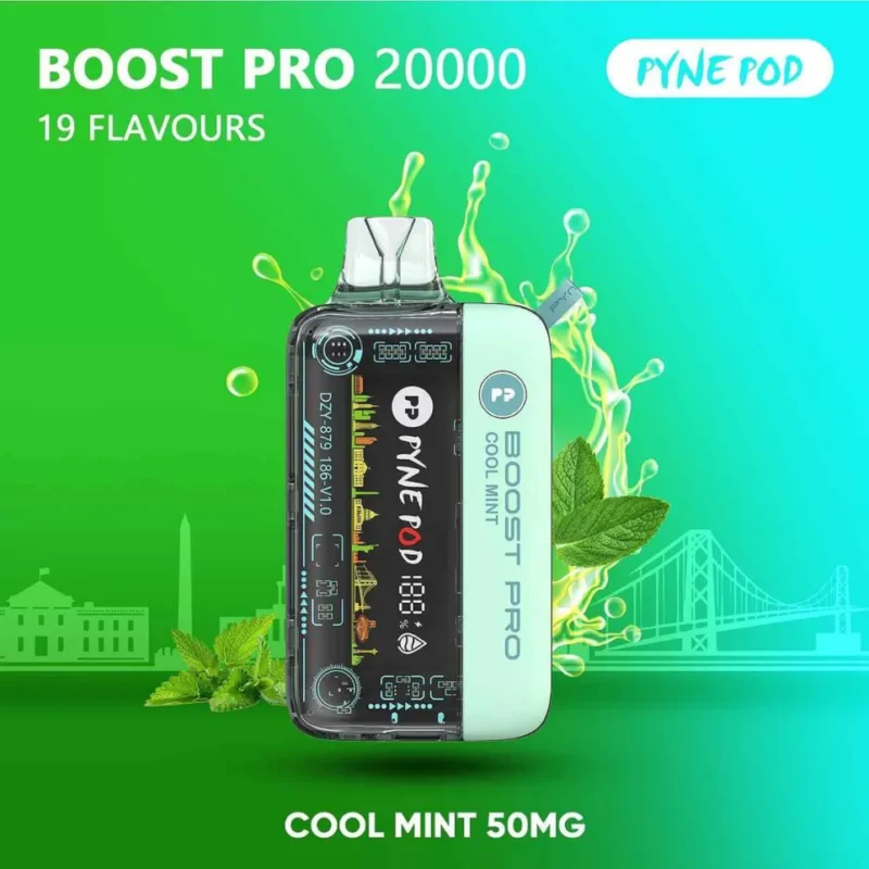 Cool Mint - Pyne pod Boost Pro 20000 Puffs 50MG Disposable Vape in Dubai, UAE