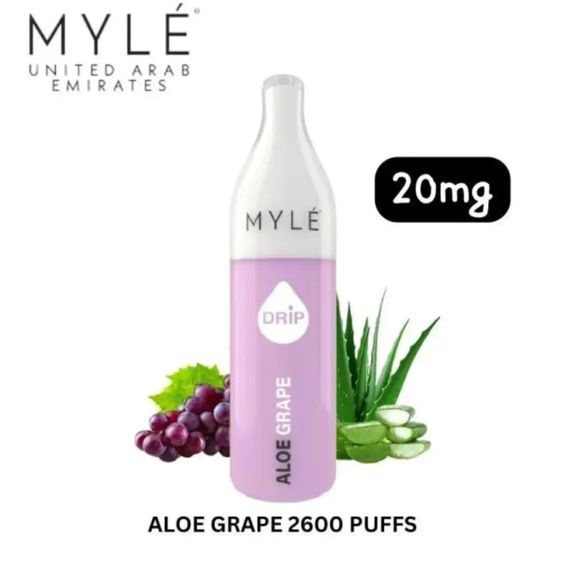 Myle Drip 2600 Puffs Disposable Vape 20mg in Dubai, UAE - Aloe Grape