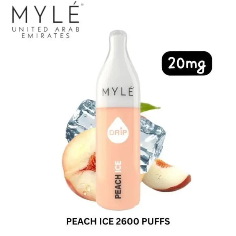 Myle Drip 2600 Puffs Disposable Vape 20mg in Dubai, UAE - Peach Ice