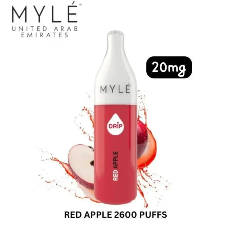 Myle Drip 2600 Puffs Disposable Vape 20mg in Dubai, UAE - Red Apple