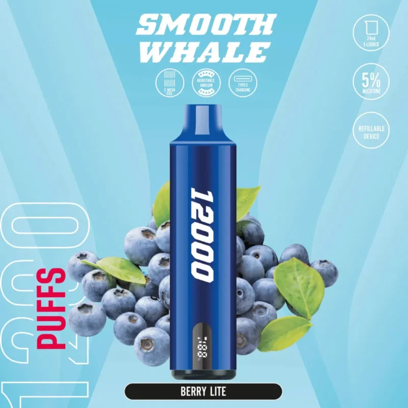 SMOOTH Whale 12000 Puffs Disposable Vape 2% & 5% in Dubai, UAE - Berry Lite