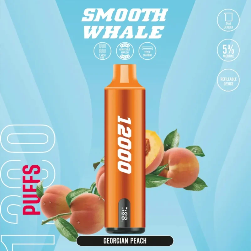 SMOOTH Whale 12000 Puffs Disposable Vape 2% & 5% in Dubai, UAE - Georgian Peach