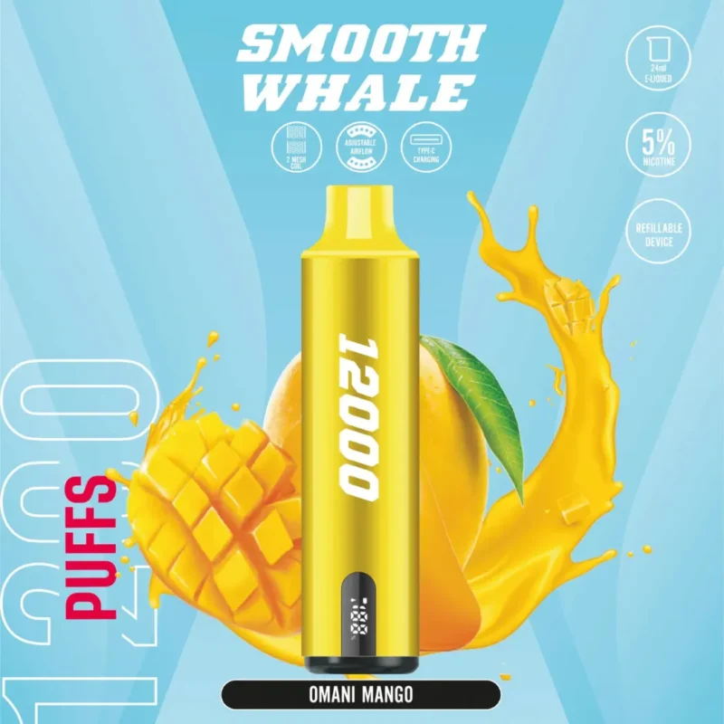SMOOTH Whale 12000 Puffs Disposable Vape 2% & 5% in Dubai, UAE - Omani Mango