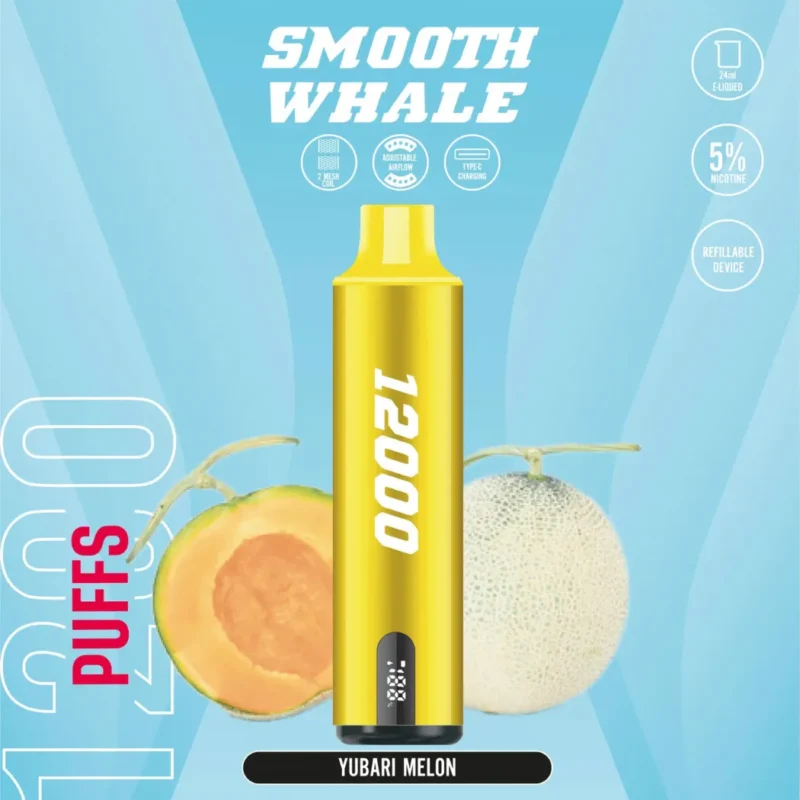 SMOOTH Whale 12000 Puffs Disposable Vape 2% & 5% in Dubai, UAE - Yubari Lemon