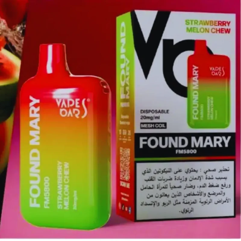 VAPES BARS Found Mary FM 5800 Puffs Disposable Rechargeable Vape in UAE - Strawberry Melon Chew