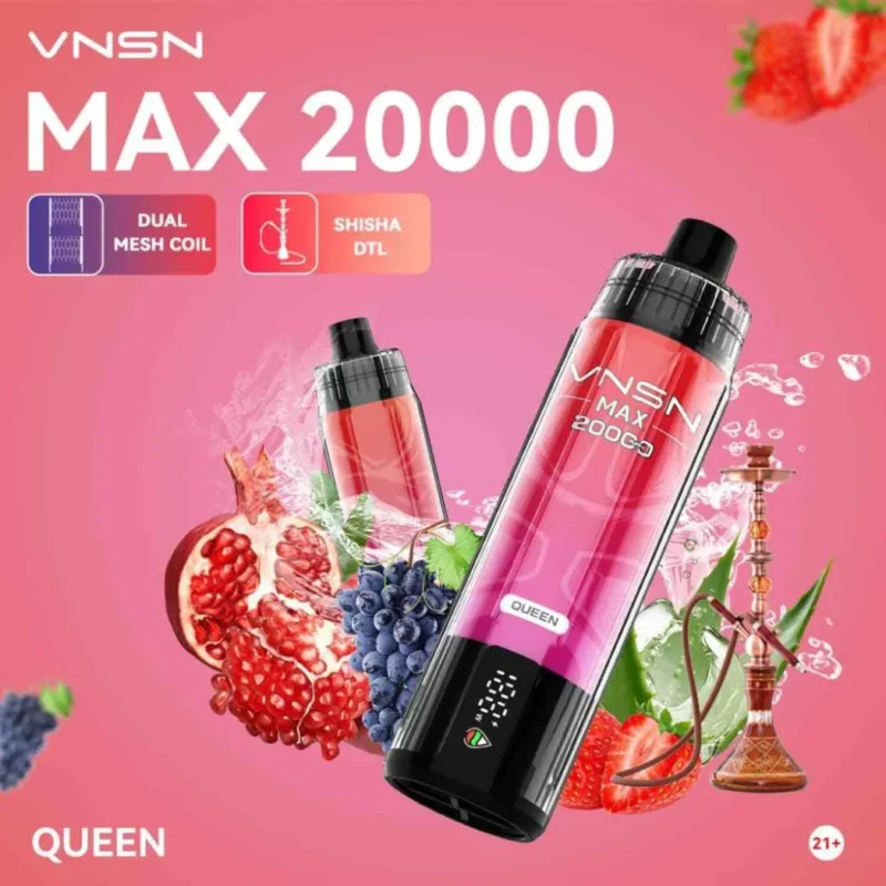 VNSN Max Shisha 20000 Puffs Disposable Vape 50mg in Dubai, UAE - Queen