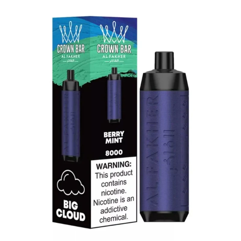 Crown Bar Al Fakher 8000 Puffs 50mg Disposable Vape in Dubai, UAE- Berry Mint