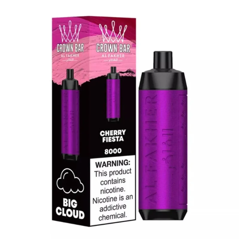 Crown Bar Al Fakher 8000 Puffs 50mg Disposable Vape in Dubai, UAE- Cherry Fiesta