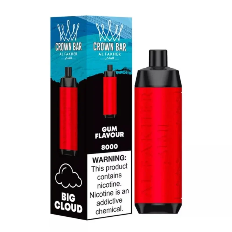 Crown Bar Al Fakher 8000 Puffs 50mg Disposable Vape in Dubai, UAE- Gum Flavor