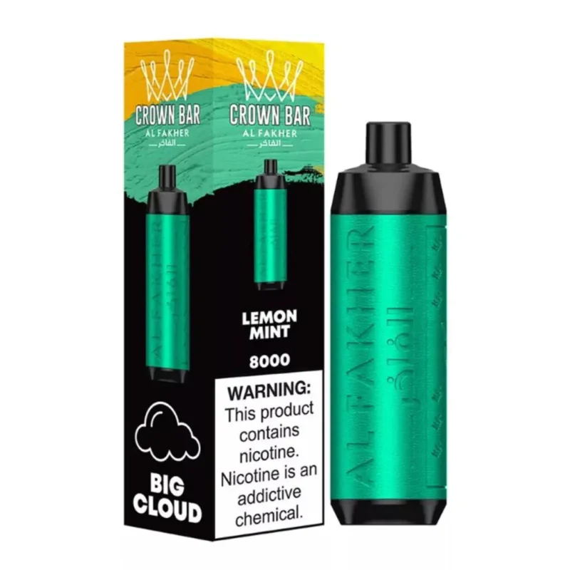 Crown Bar Al Fakher 8000 Puffs 50mg Disposable Vape in Dubai, UAE - Lemon Mint