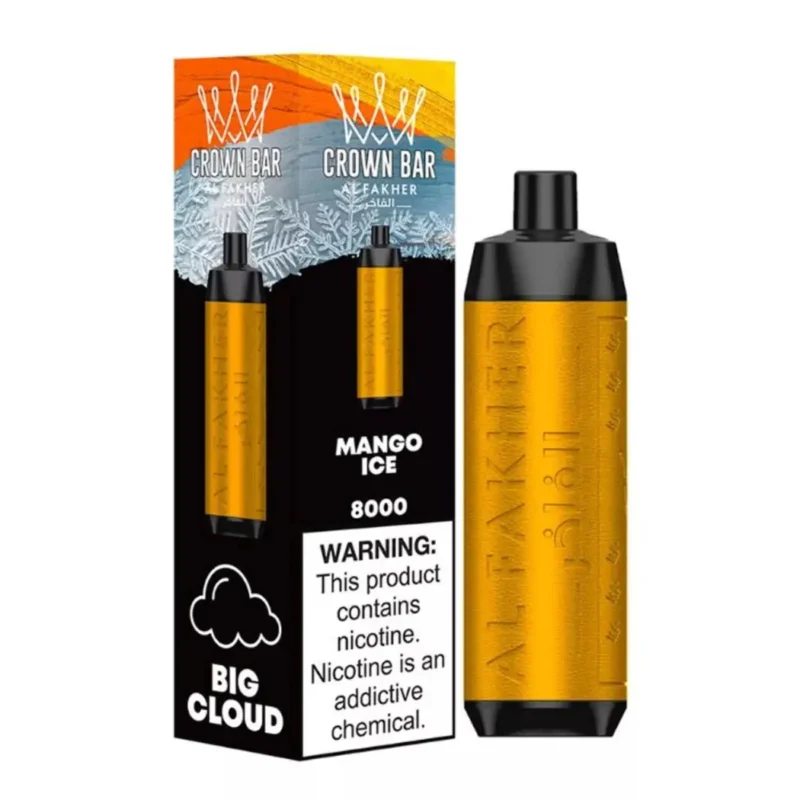Crown Bar Al Fakher 8000 Puffs 50mg Disposable Vape in Dubai, UAE- Mango ice