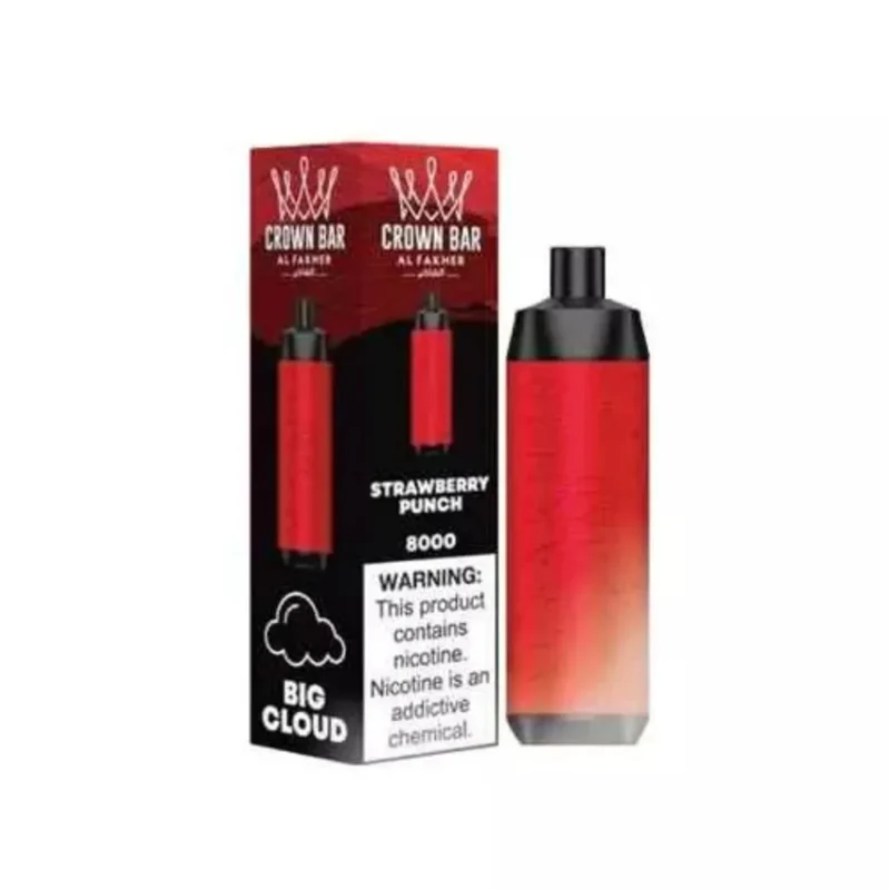 Crown Bar Al Fakher 8000 Puffs 50mg Disposable Vape in Dubai, UAE - Strawberry Punch